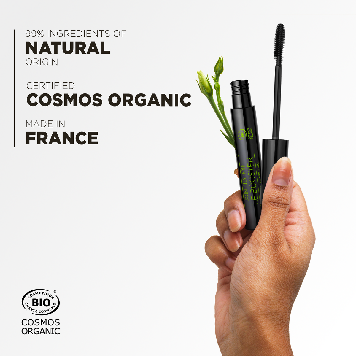 99% ingredients of natural origin, certified Cosmos Organic and made in France