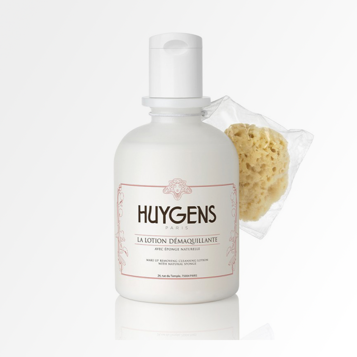 Flacon 250 ml de La Lotion Démaquillante avec son éponge naturelle