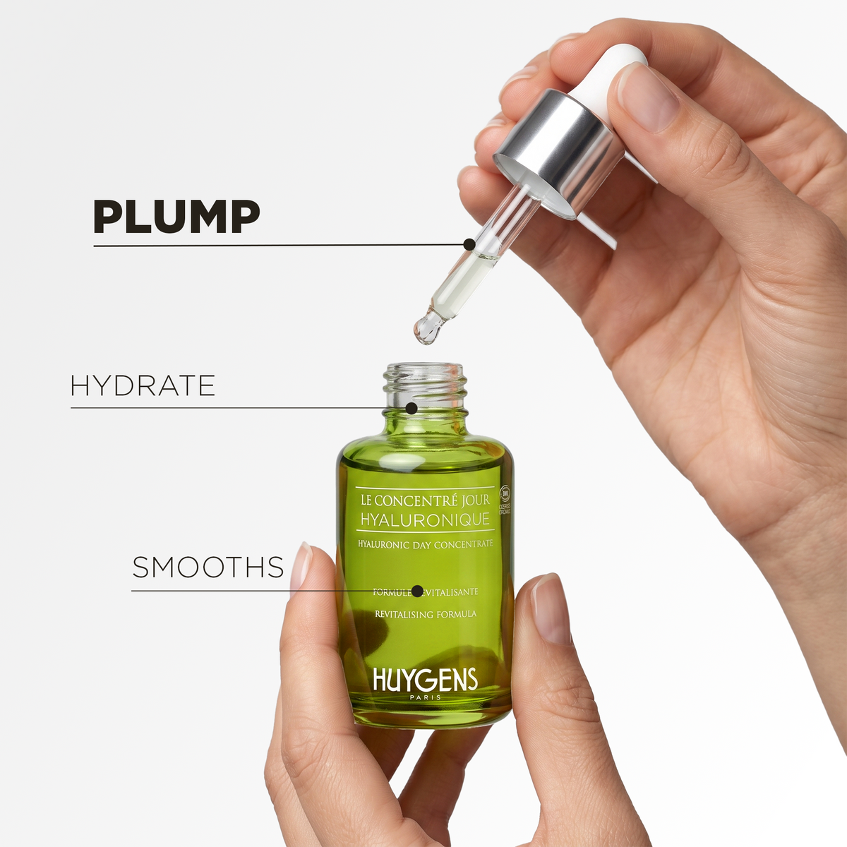 The serum plumps, hydrates and smooths the skin