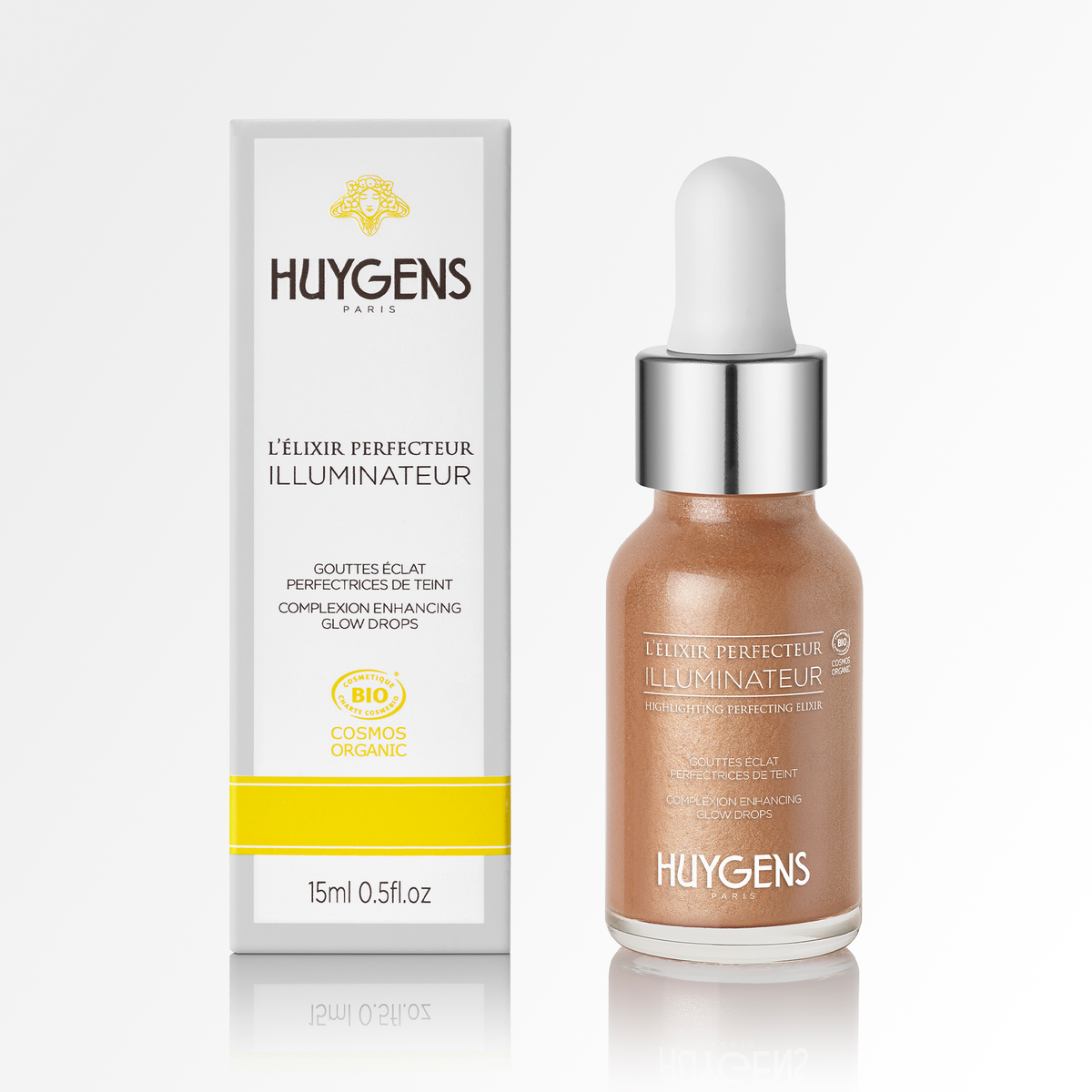 Étui et flacon de L'Élixir Perfecteur Illuminateur