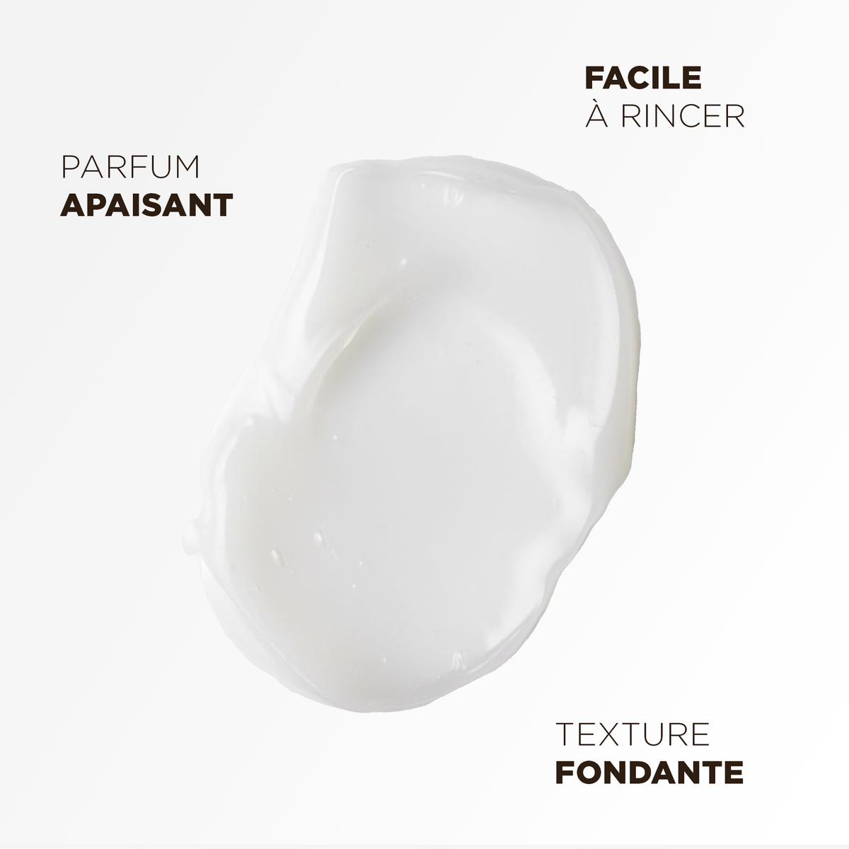 Texture fondante du baume, parfum apaisant et rinçage facile à l'eau