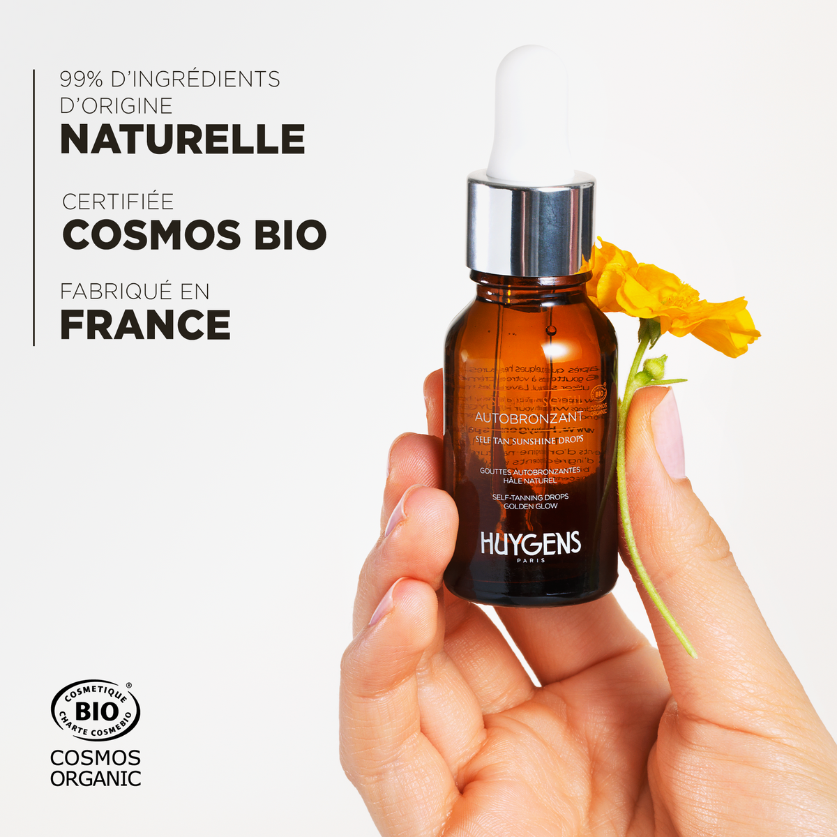 99 % d'ingrédients d'origine naturelle, certifié Cosmos Bio et fabriqué en France