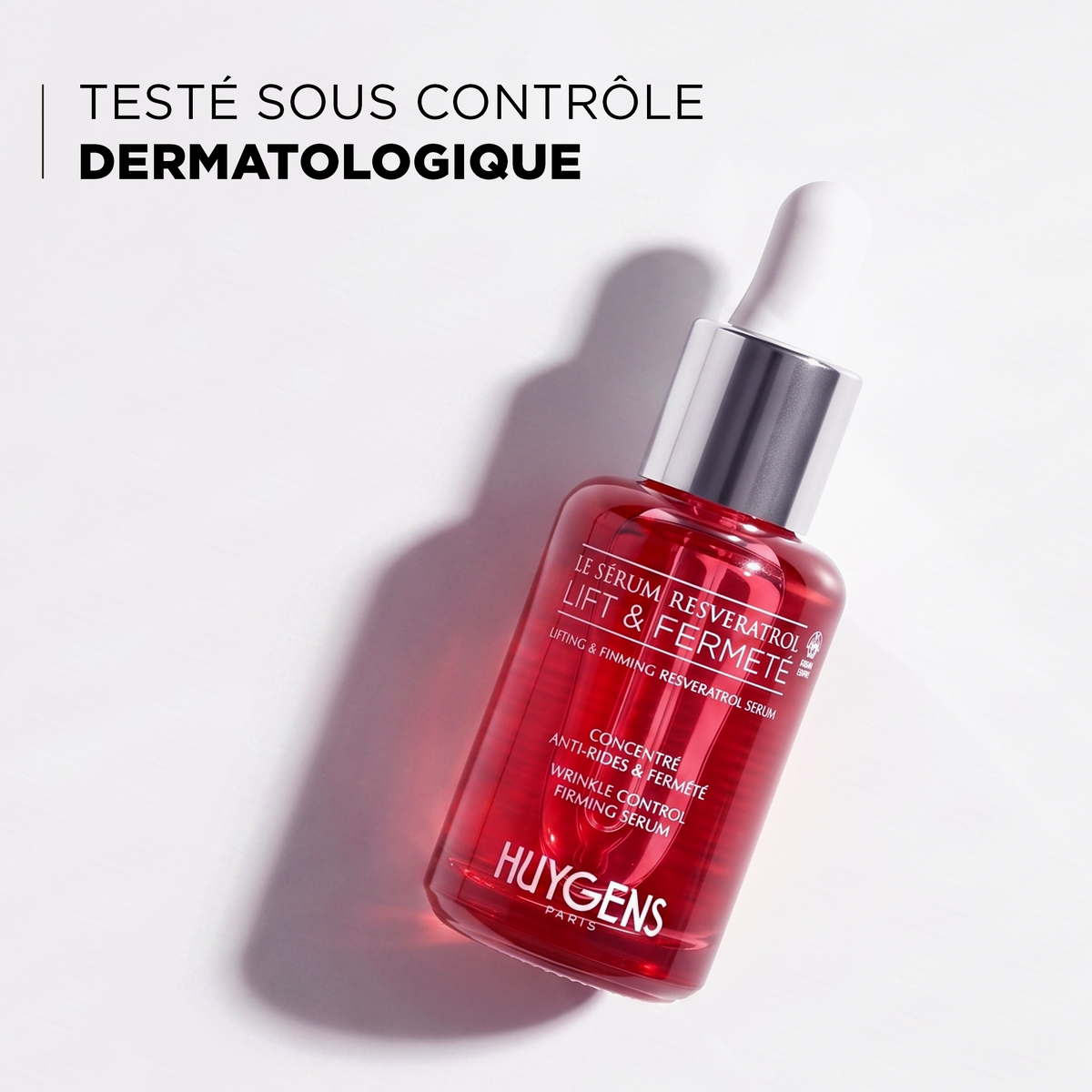 Flacon du sérum, testé sous contrôle dermatologique