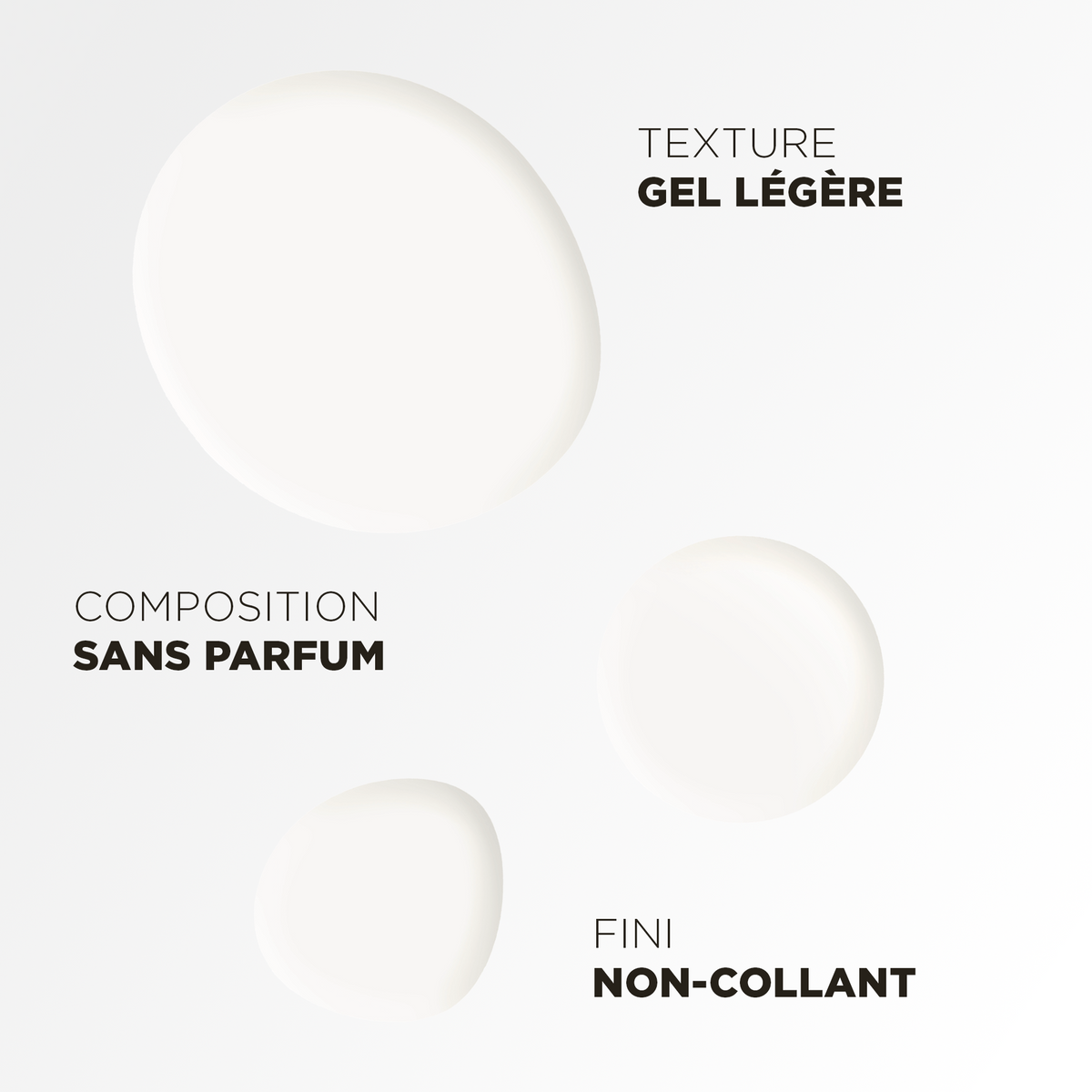 Texture gel légère, sans parfum, au fini non collant