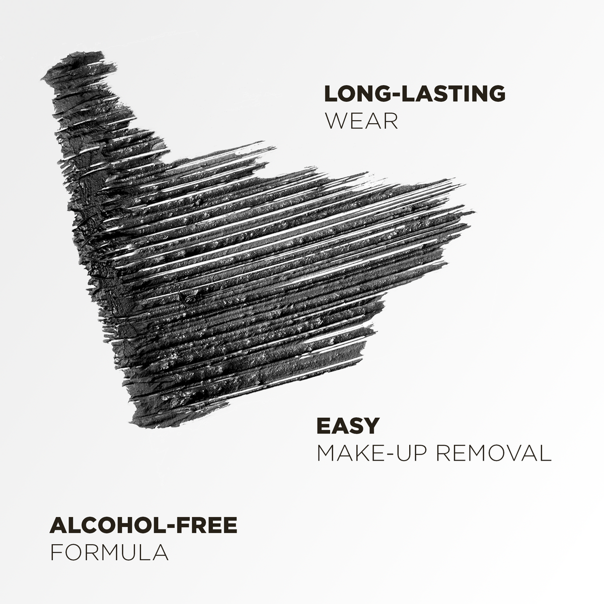 Long-wear black texture, easy to remove and alcohol-free formula